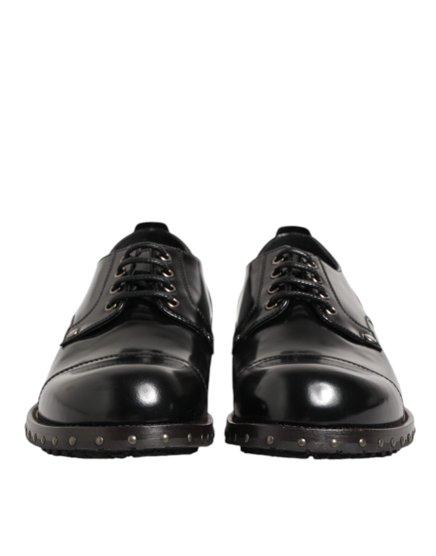 Dolce & Gabbana Schwarzes Leder beschlagene Männer formelle Derby Schuhe