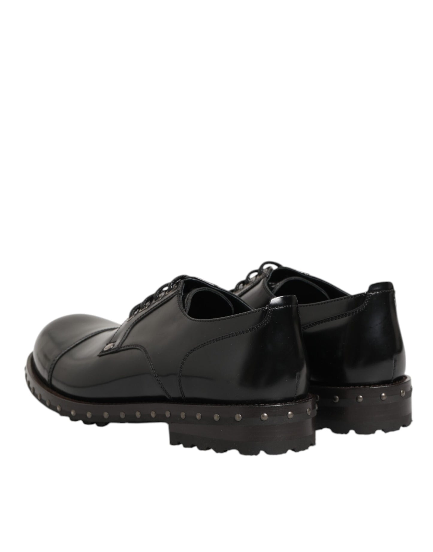 Dolce & Gabbana Schwarzes Leder beschlagene Männer formelle Derby Schuhe