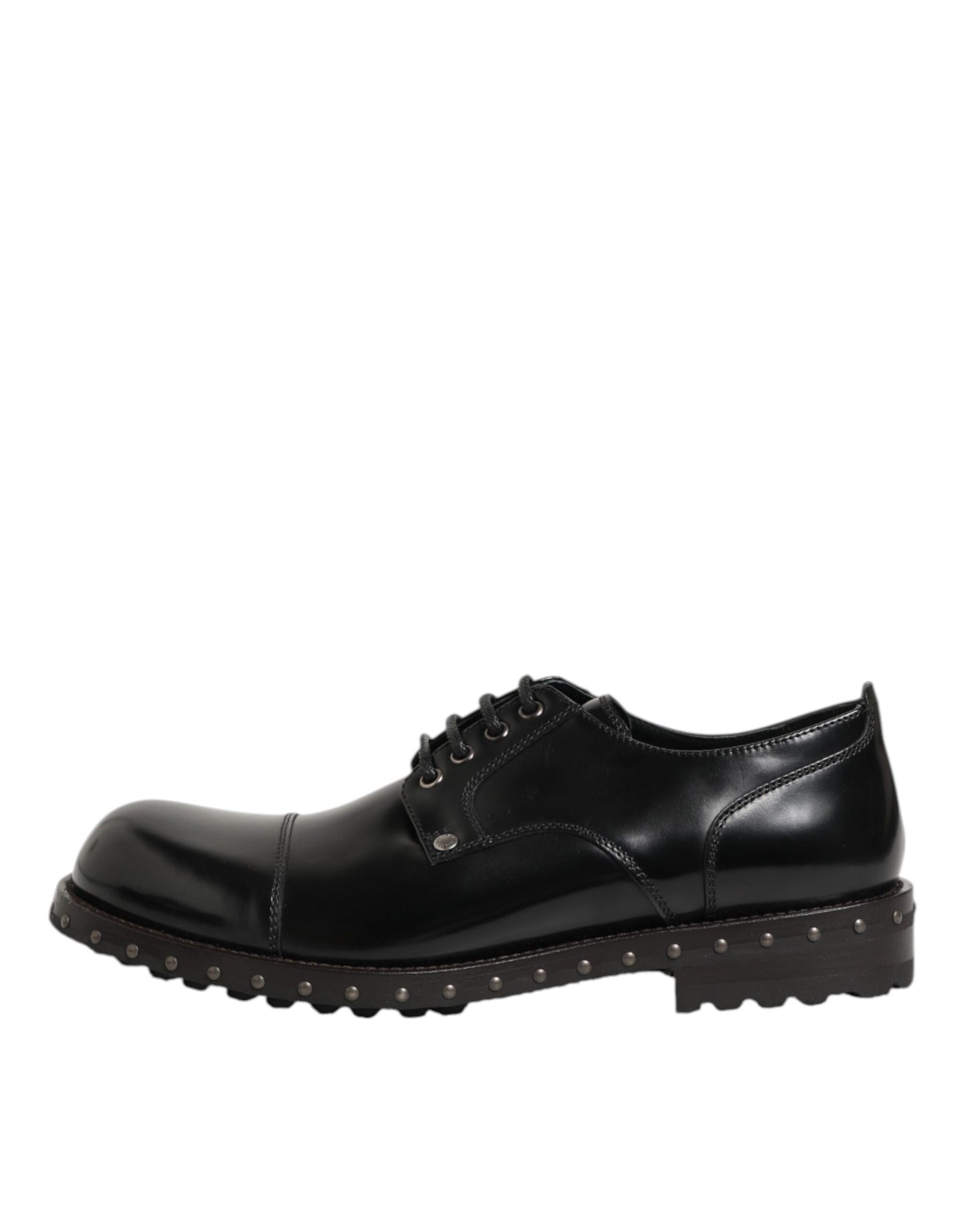 Dolce & Gabbana Schwarzes Leder beschlagene Männer formelle Derby Schuhe