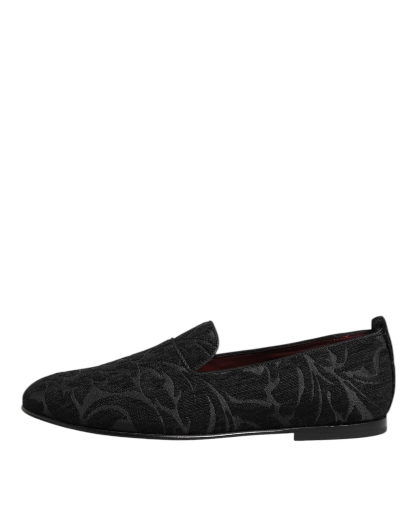 Dolce & Gabbana Schwarz Brokat Loafers Slip On Männer Kleid Schuhe