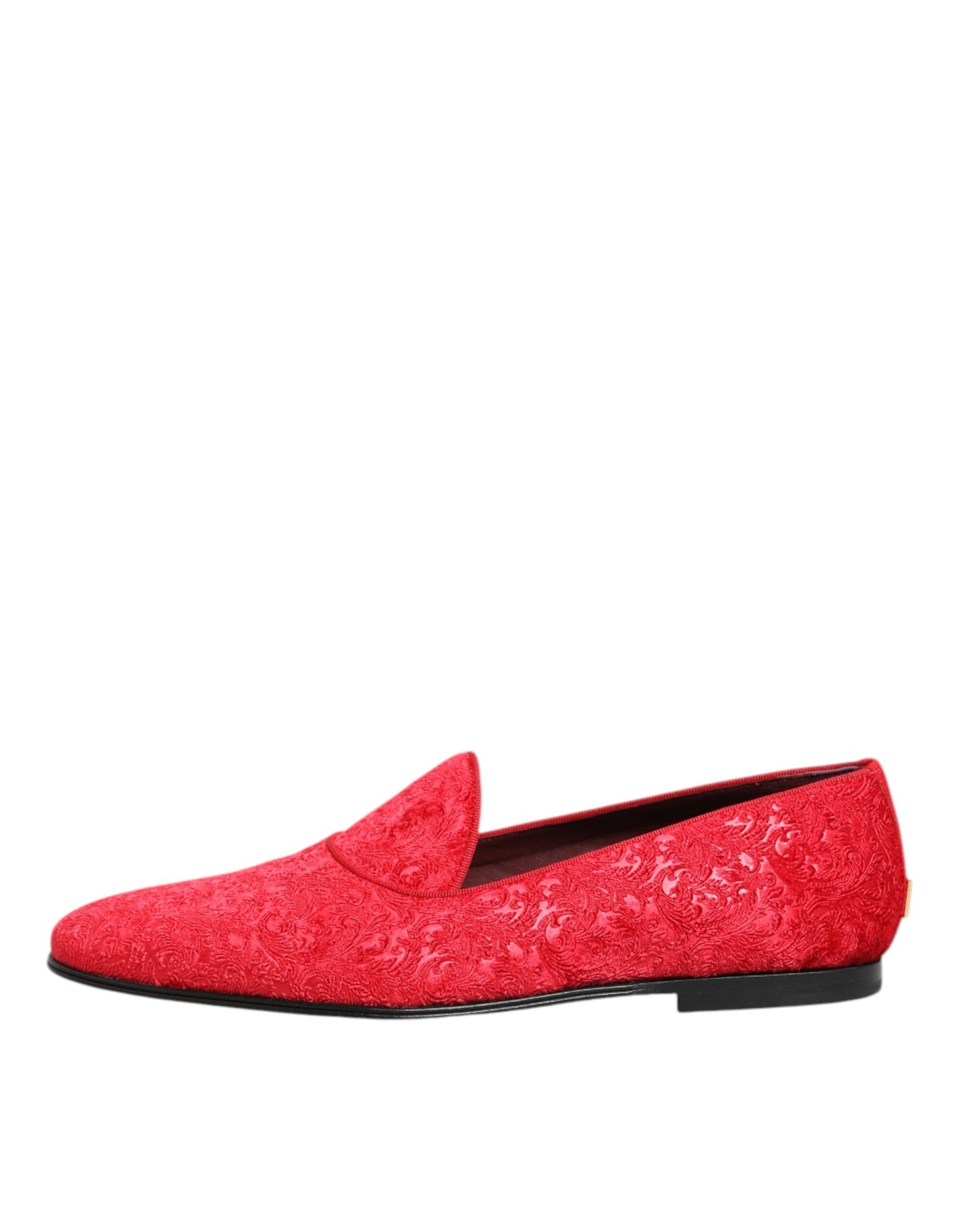 Dolce & Gabbana Rot Jacquard Loafers Formal Männer Kleid Schuhe