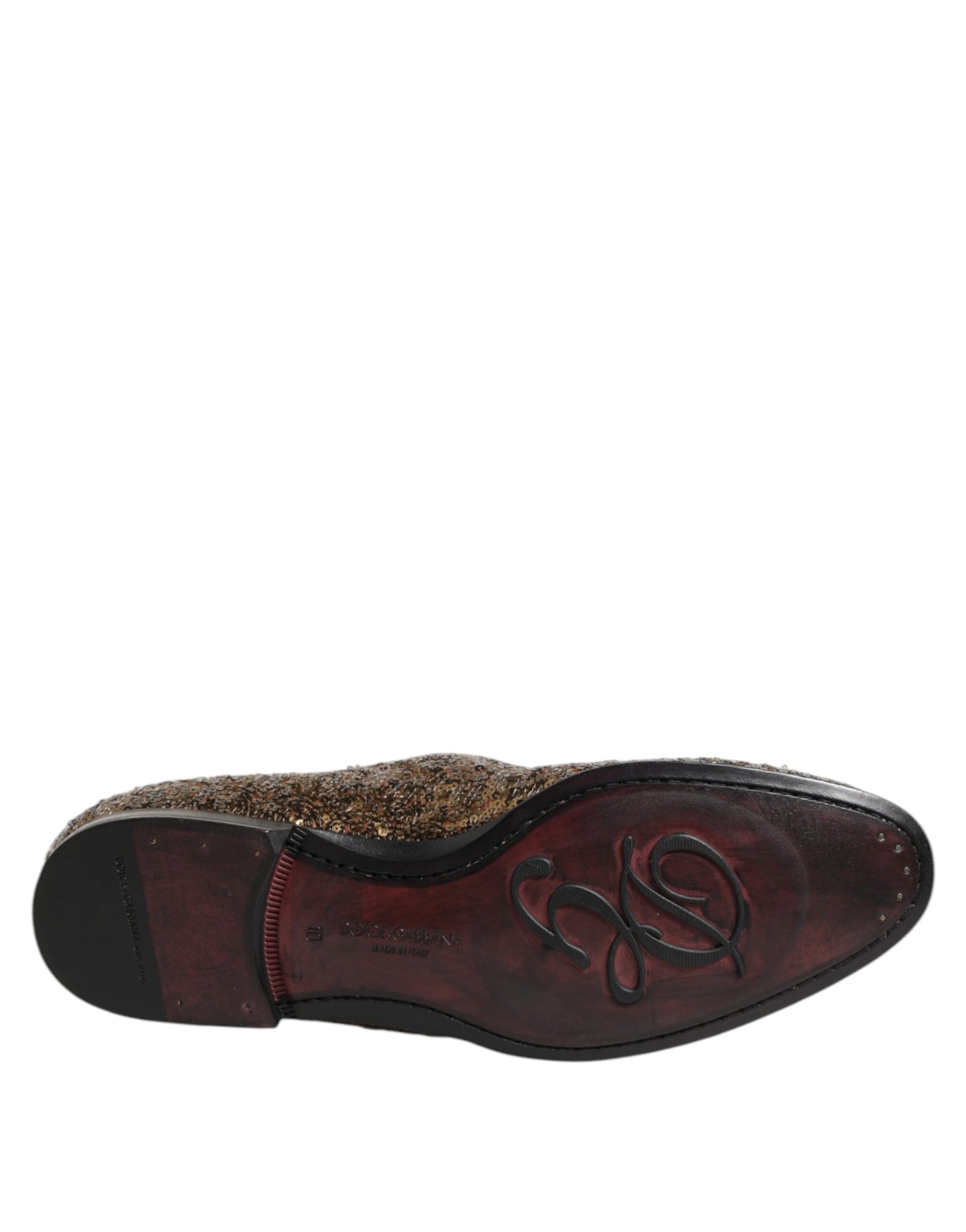 Dolce & Gabbana Gold Pailletten Slip On Loafers Männer Kleid Schuhe