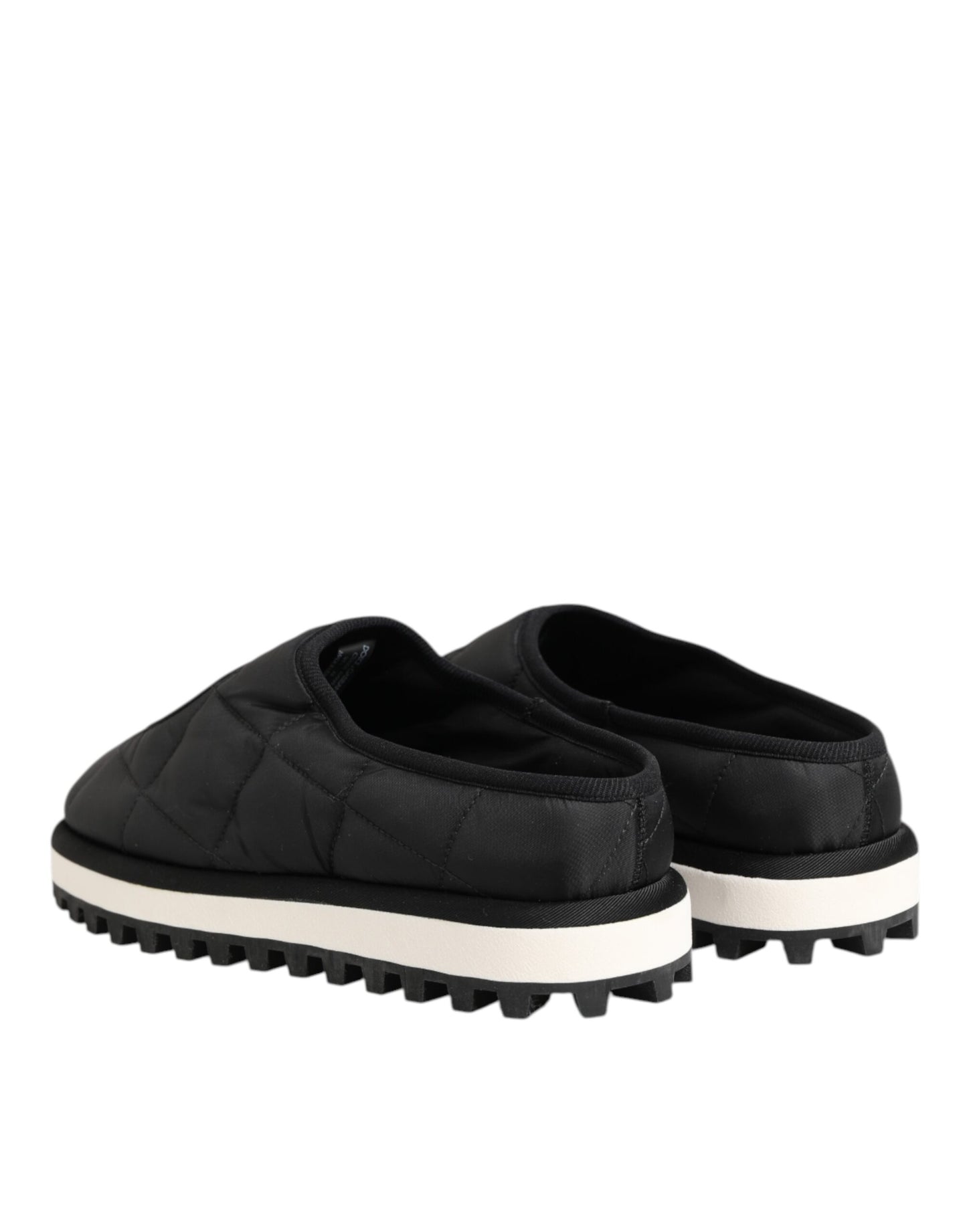 Dolce & Gabbana Schwarz Nylon Low Top Slip On Sneaker Schuhe