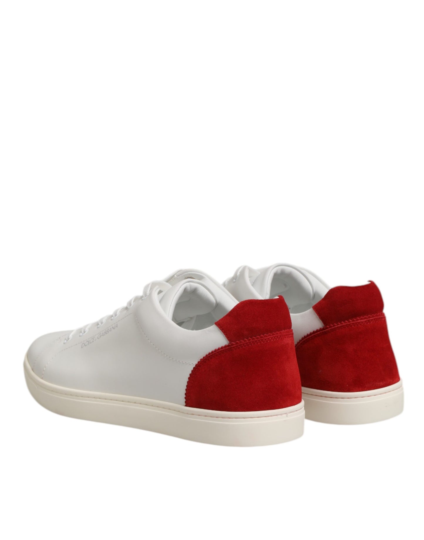 Dolce & Gabbana Weiß Rot Leder Low Top Männer Turnschuhe Schuhe