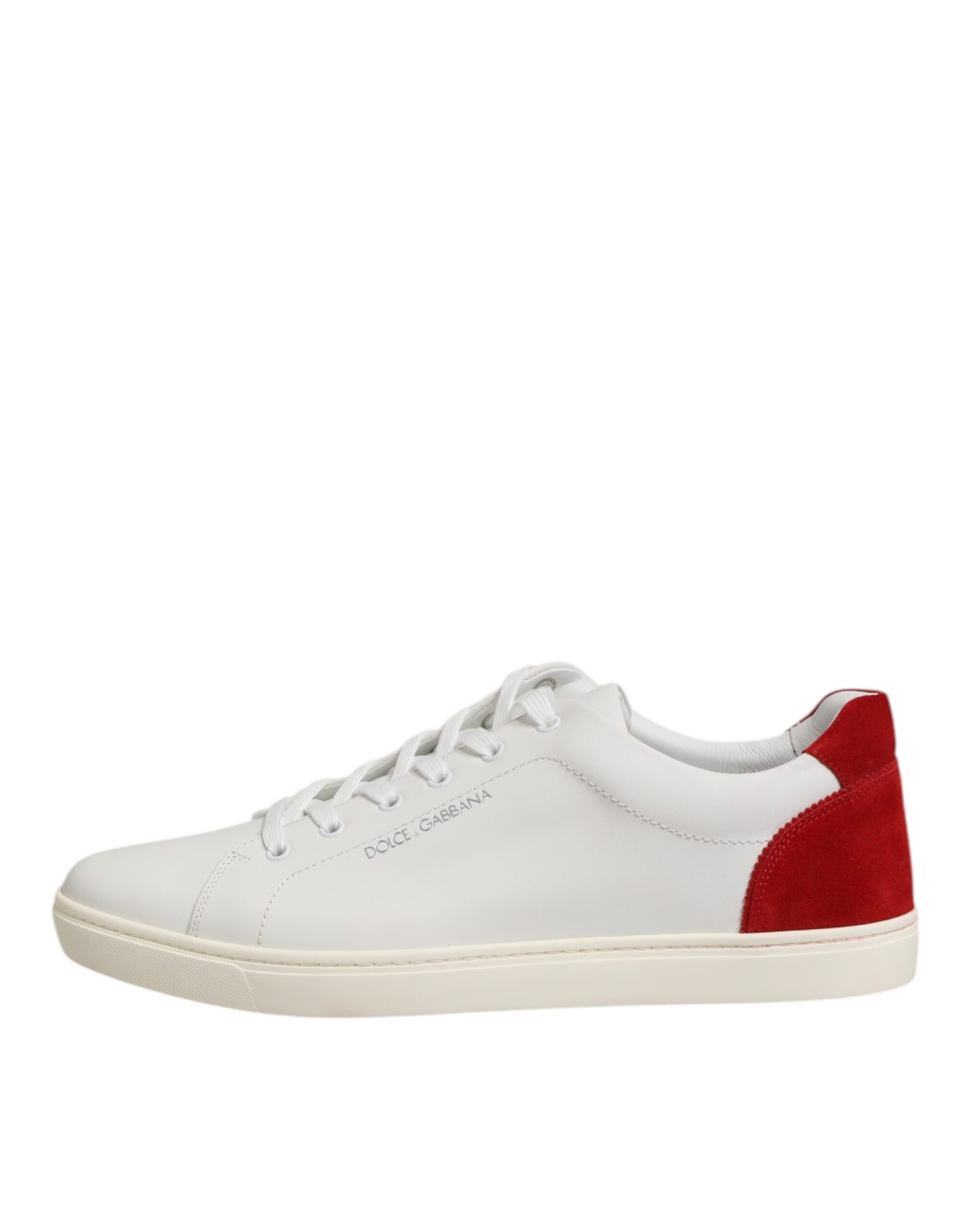 Dolce & Gabbana Weiß Rot Leder Low Top Männer Turnschuhe Schuhe