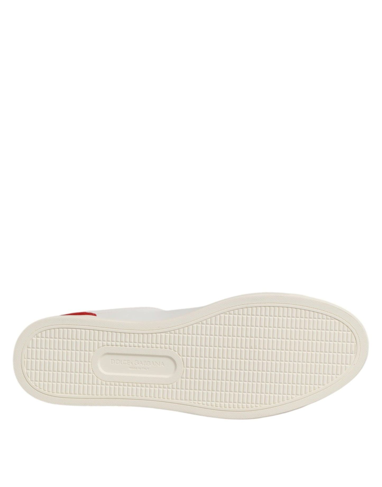 Dolce & Gabbana Weiß Rot Leder Low Top Männer Turnschuhe Schuhe