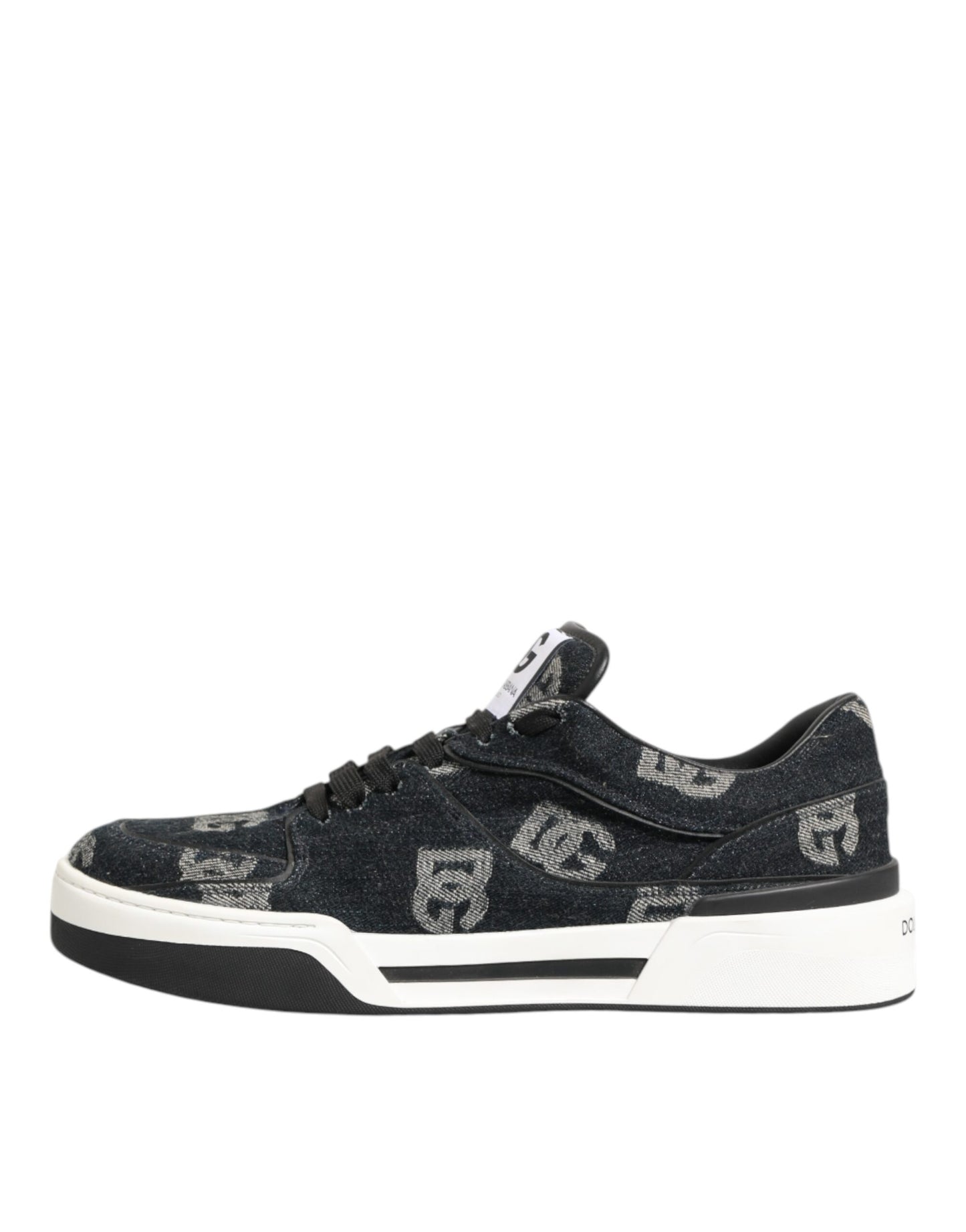 Dolce & Gabbana Blau Baumwolle Denim Logo Low Top Sneakers Schuhe