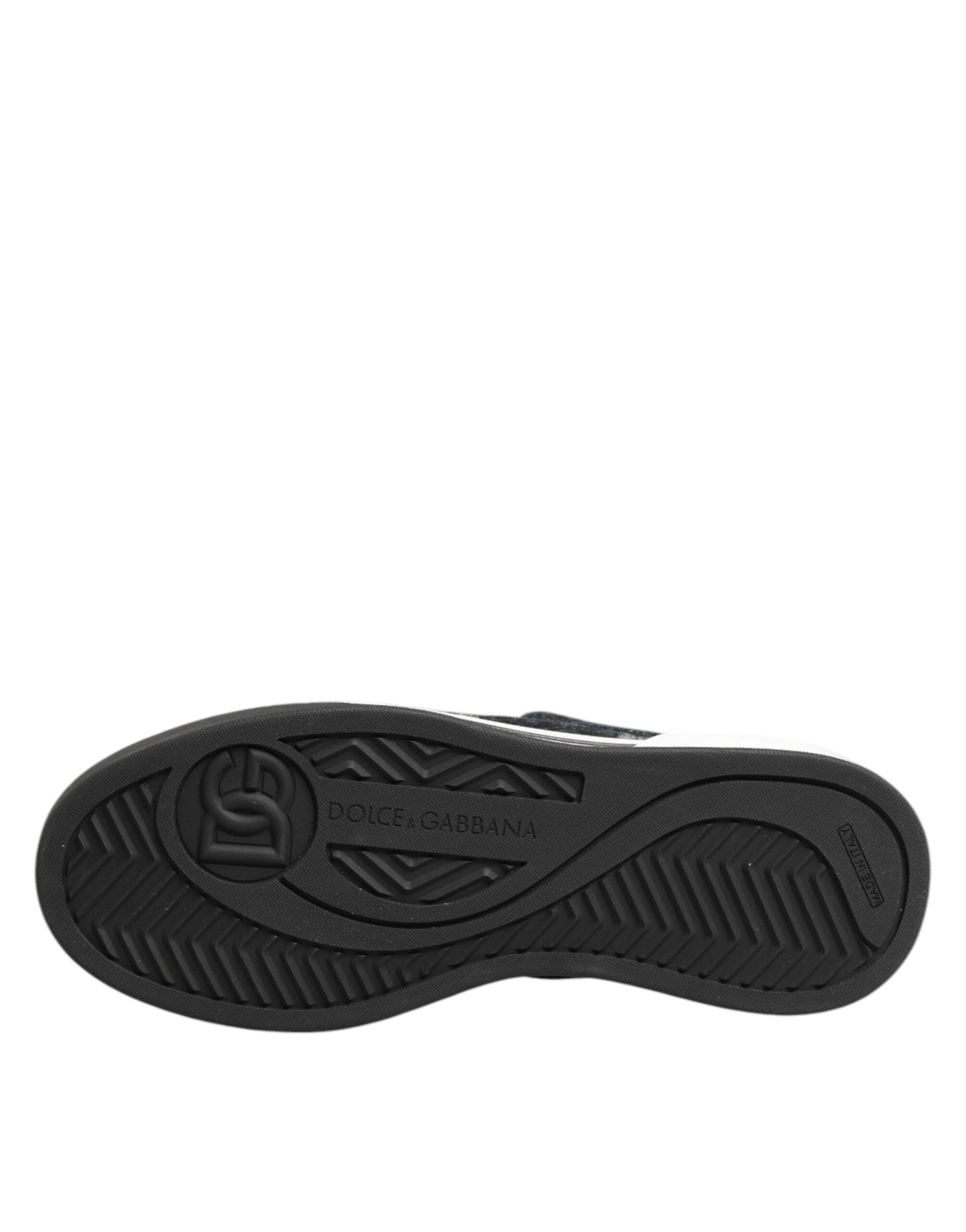 Dolce & Gabbana Blau Baumwolle Denim Logo Low Top Sneakers Schuhe