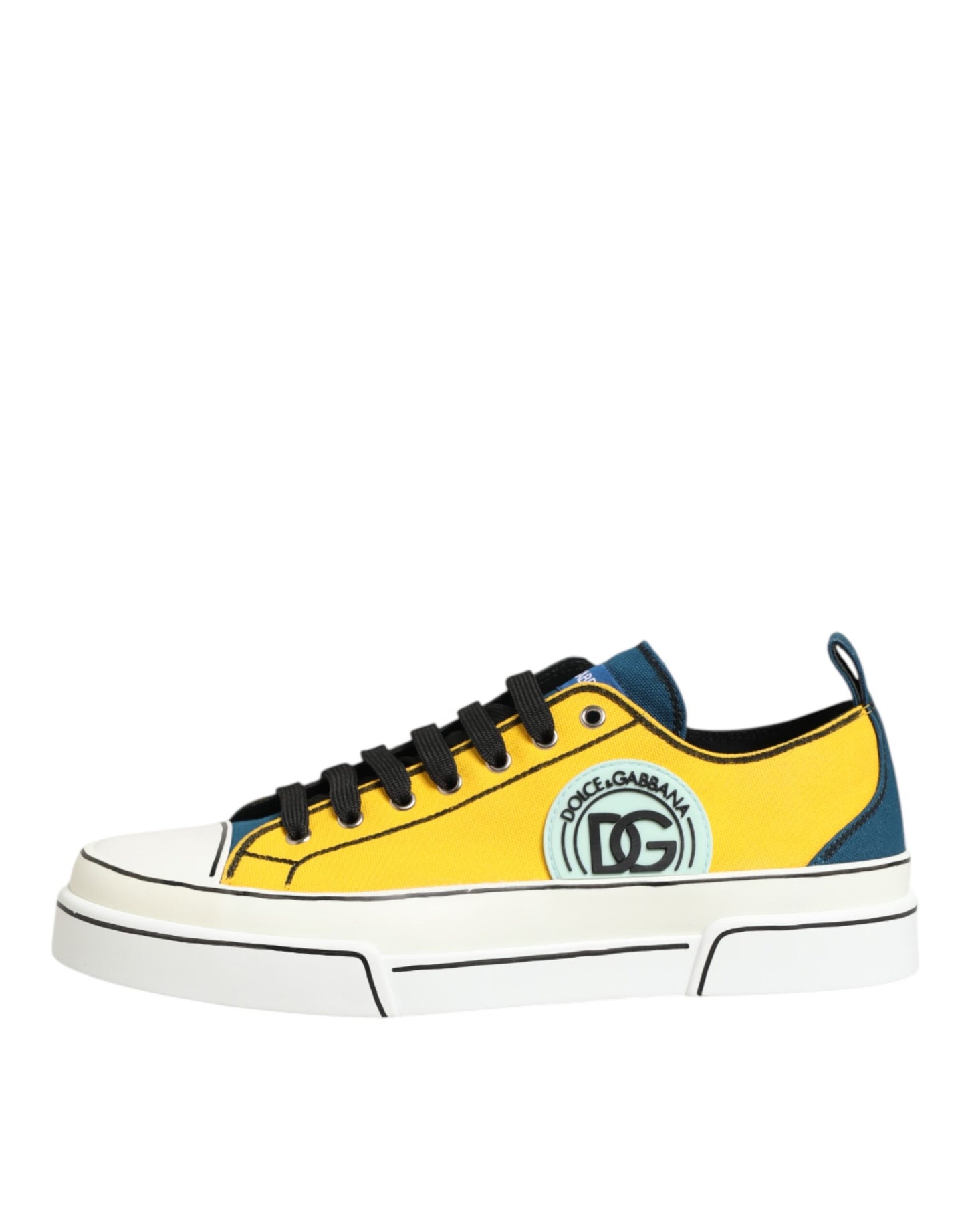 Dolce & Gabbana Multicolor Baumwolle Logo Low Top Sneakers Schuhe