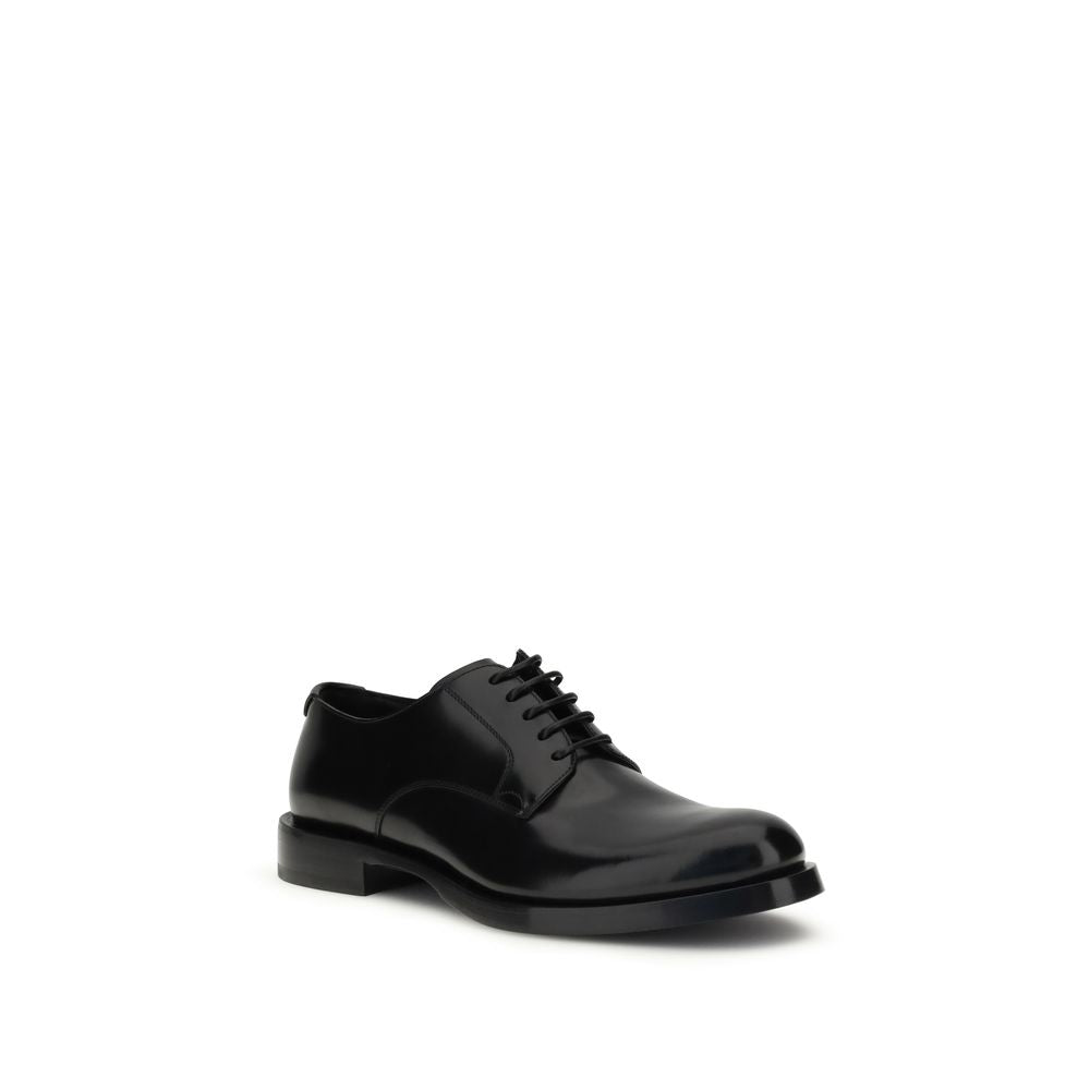 Dolce & Gabbana Schwarze Kalbshaut Bos Taurus Oxford- und Derby-Schuhe