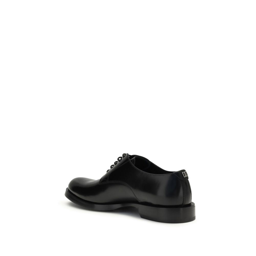Dolce & Gabbana Schwarze Kalbshaut Bos Taurus Oxford- und Derby-Schuhe