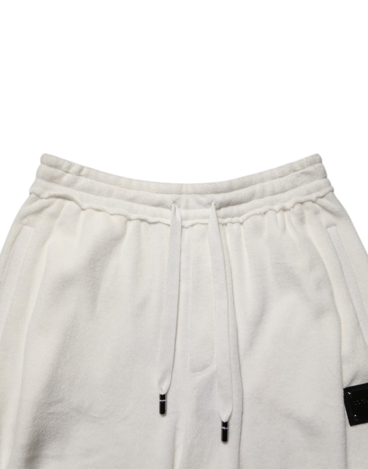 Dolce & Gabbana Weiße Baumwolle Logo Plaque Männer Bermuda Shorts