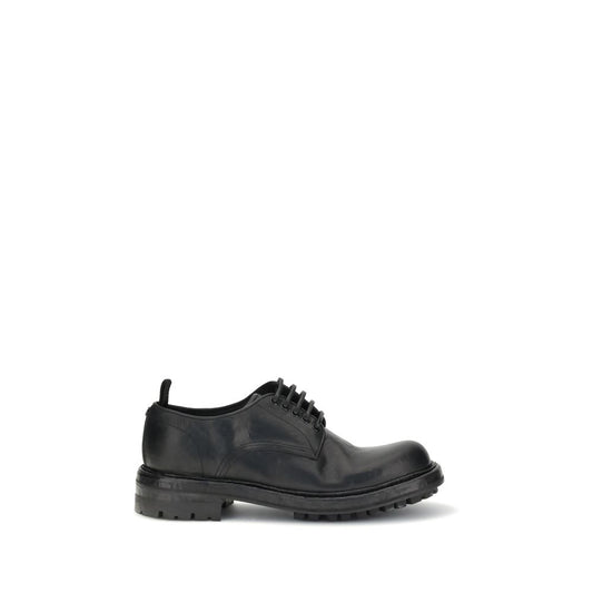 Dolce & Gabbana Schwarze Kalbshaut Bos Taurus Oxford- und Derby-Schuhe