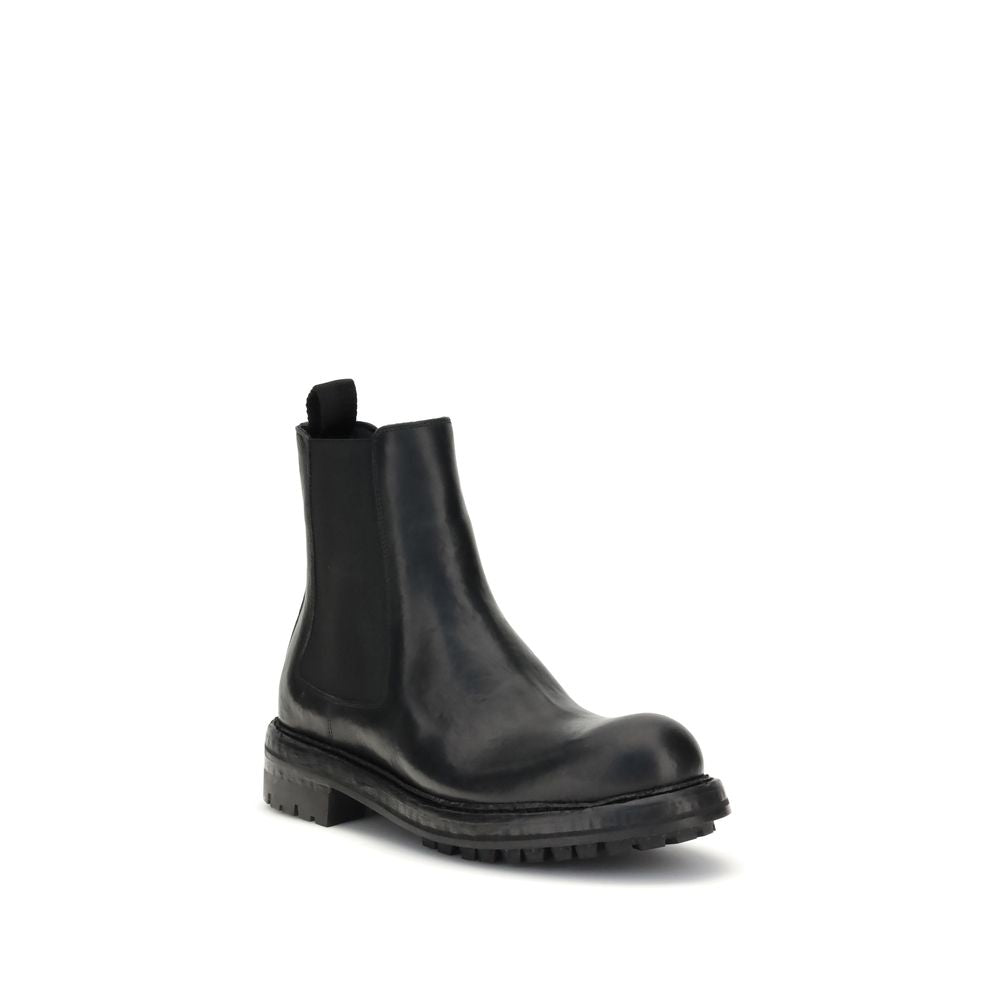 Dolce & Gabbana Schwarze Kalbshaut-Stiefeletten im Chelsea-Stil aus Bos Taurus-Leder