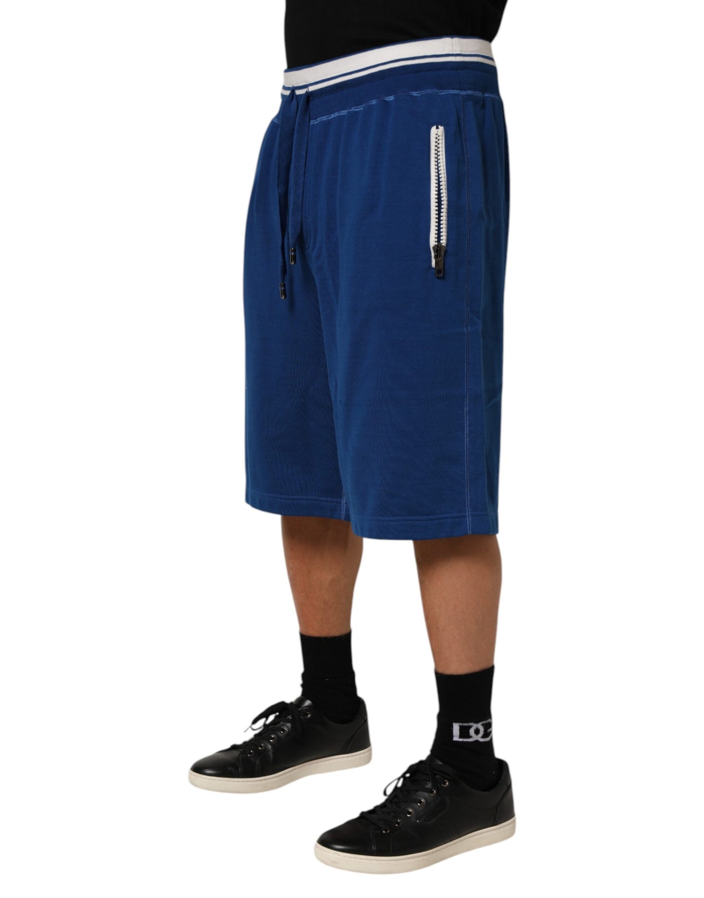 Dolce & Gabbana Blaue Bermudas aus Baumwollmischung Sweatpants Shorts