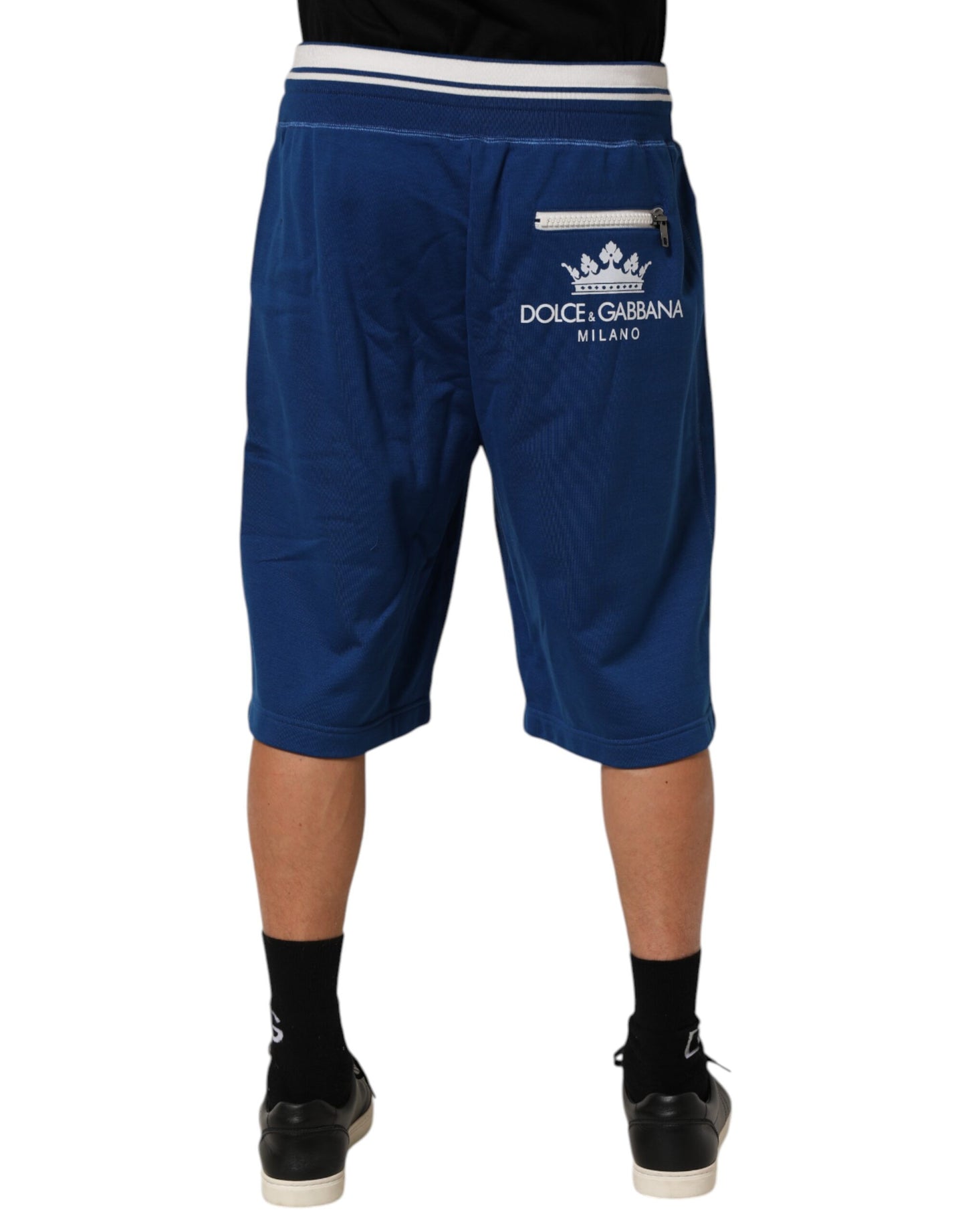 Dolce & Gabbana Blaue Bermudas aus Baumwollmischung Sweatpants Shorts