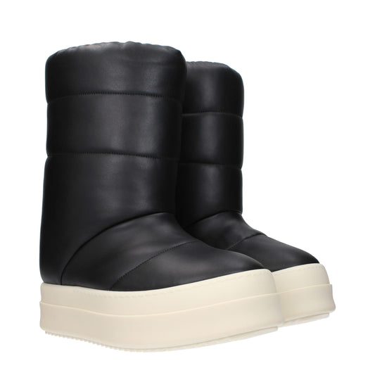 Rick Owens Schwarze Lederstiefeletten