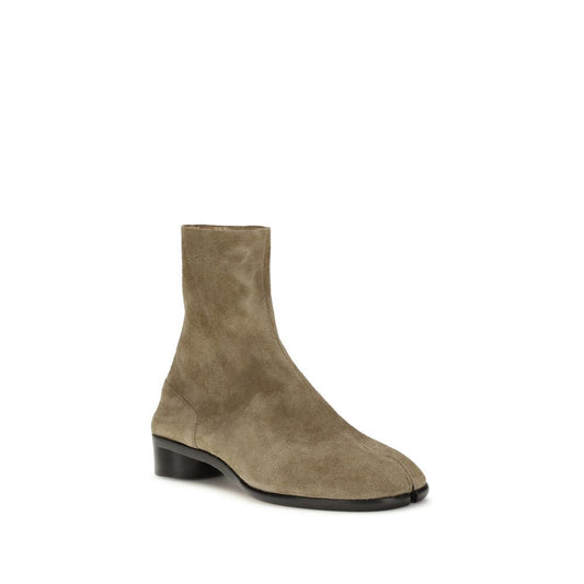 Margiela Beigefarbene Leder-Stiefeletten