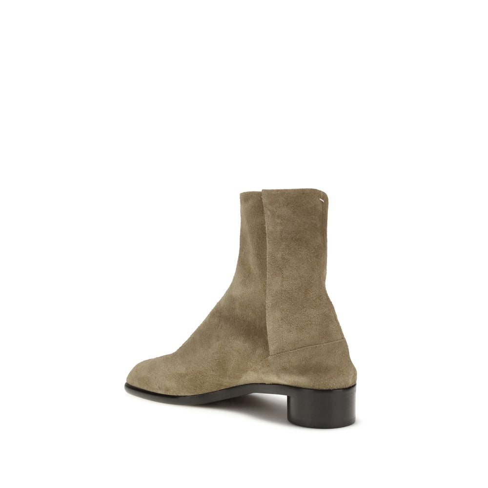 Margiela Beigefarbene Leder-Stiefeletten