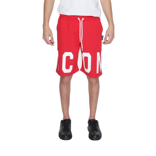 Icon Rote Baumwoll-Bermuda-Shorts