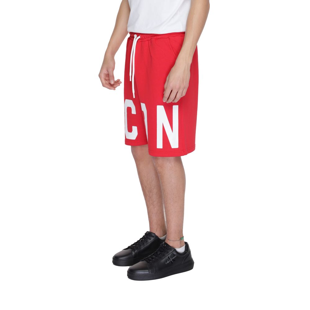 Icon Rote Baumwoll-Bermuda-Shorts