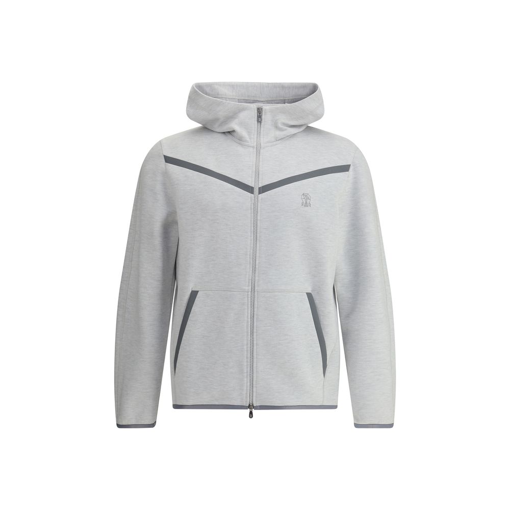 Brunello Cucinelli Grauer Baumwoll-Sweatshirt