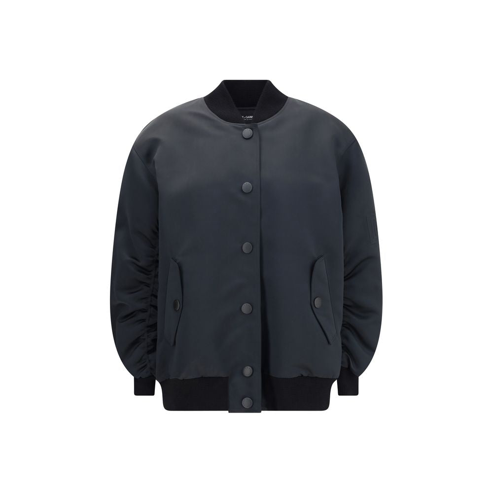 Dolce & Gabbana Schwarze Polyester-Bomberjacke