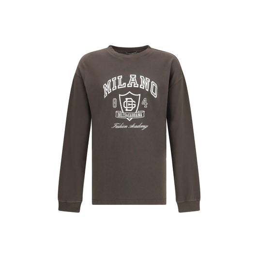 Dolce & Gabbana Braunes Baumwoll-Sweatshirt