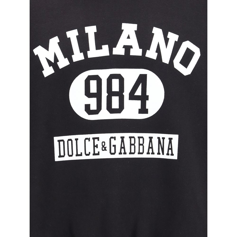 Dolce & Gabbana Baumwoll-Sweatshirt in Schwarz