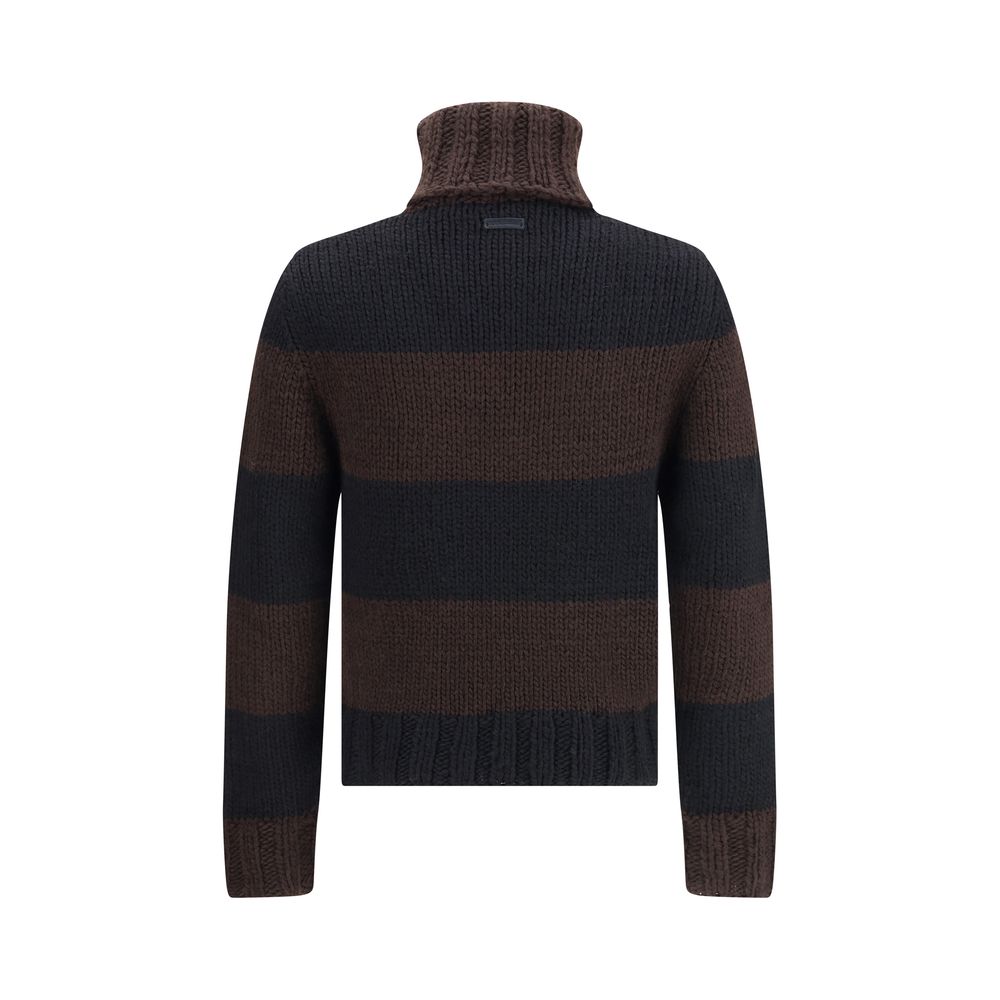 Dolce & Gabbana Brauner Rollkragenpullover aus Wolle