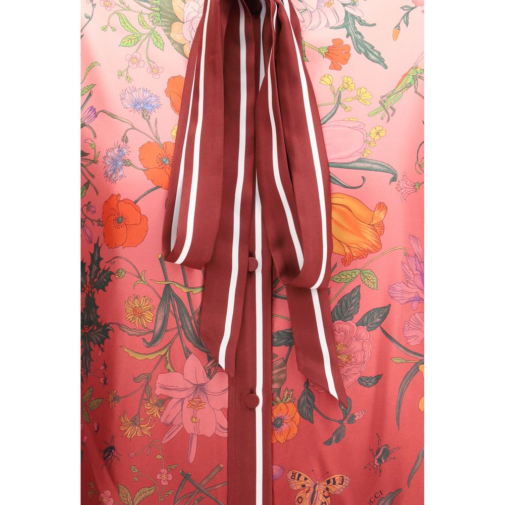Gucci Seidenhemd mit Muster in Multicolor
