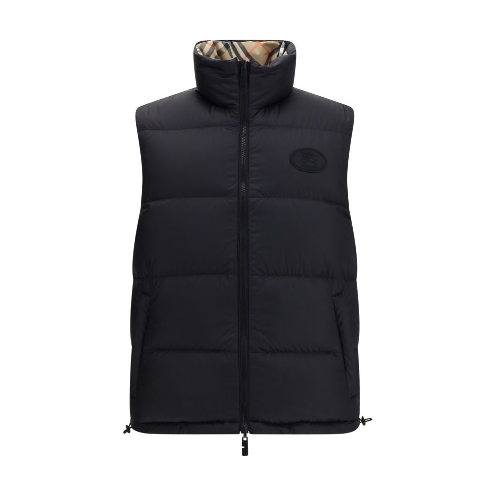 Burberry Schwarze ärmellose Jacke aus Polyester