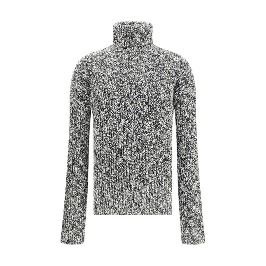Dolce & Gabbana Weißer Rollkragenpullover aus Fleece-Wolle