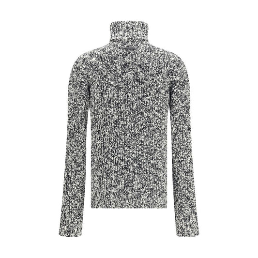 Dolce & Gabbana Weißer Rollkragenpullover aus Fleece-Wolle