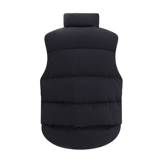MONCLER x EDWARD ENNINFUL Schwarze ärmellose Jacke aus Polyamid
