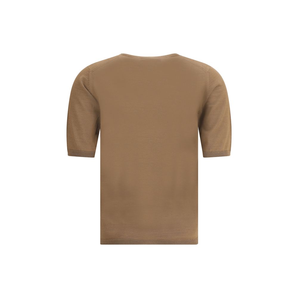 Max Mara Braunes Wollfleece-Oberteil