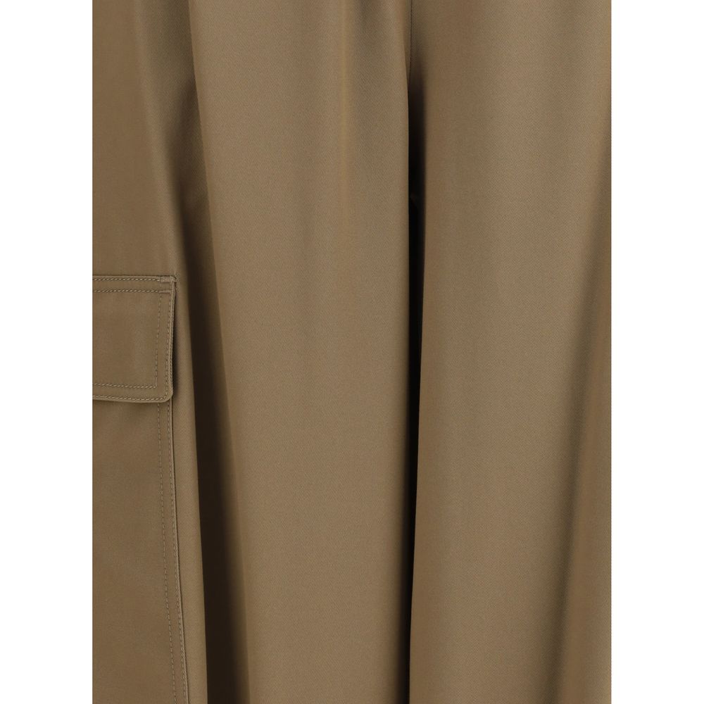 Max Mara Beigefarbene Baumwoll-Cargo-Hose
