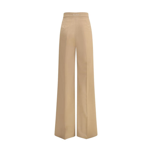 Max Mara Beige Wollhose aus Fleece für den Alltag