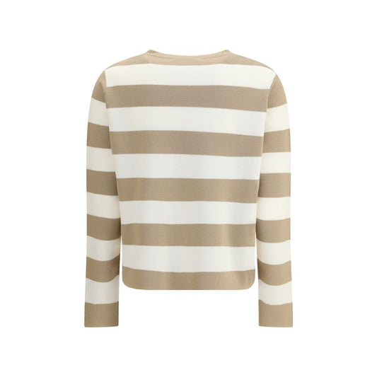 Max Mara Beiger Fleece-Wollpullover