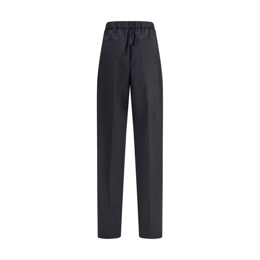 Max Mara Schwarze Freizeit-Hose aus Wolle