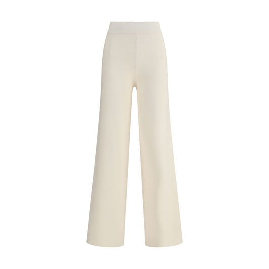 Max Mara Beigefarbene Viskose-Hose im Casual-Look