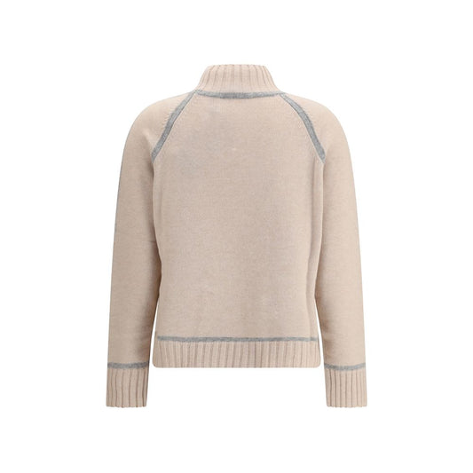 Max Mara Beiger Rollkragenpullover aus Wolle