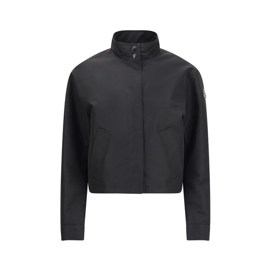 MONCLER x EDWARD ENNINFUL Schwarze Polyester-Jacke in voller Länge