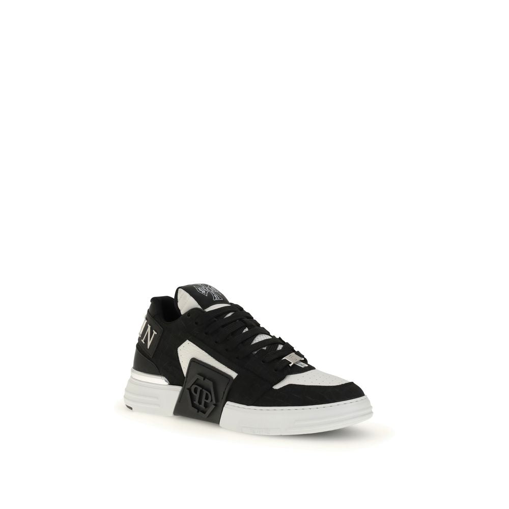 Philipp Plein Schwarze Sneakers aus Kalbsleder Bos Taurus