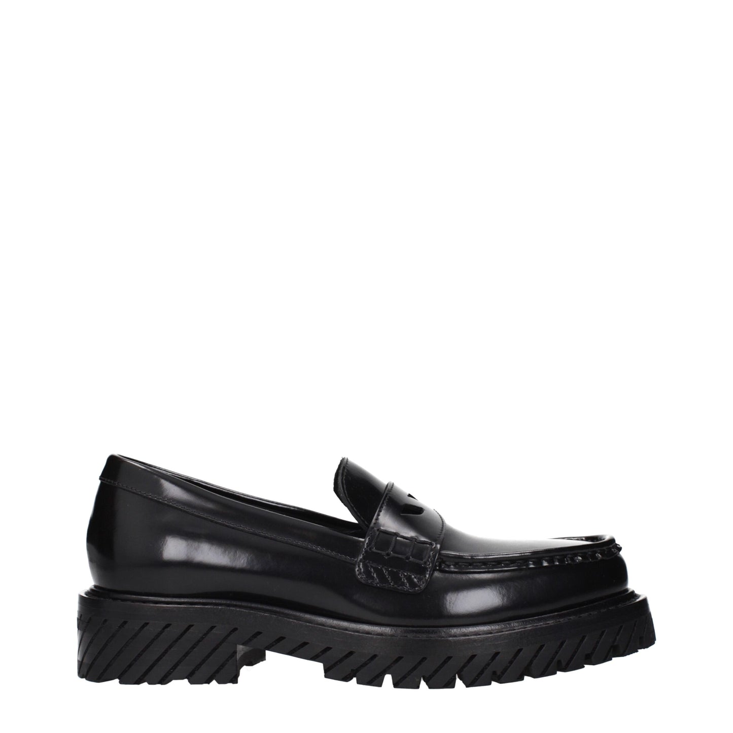 Off-White Schwarze Leder Slipper