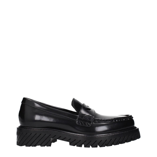 Off-White Schwarze Leder Slipper