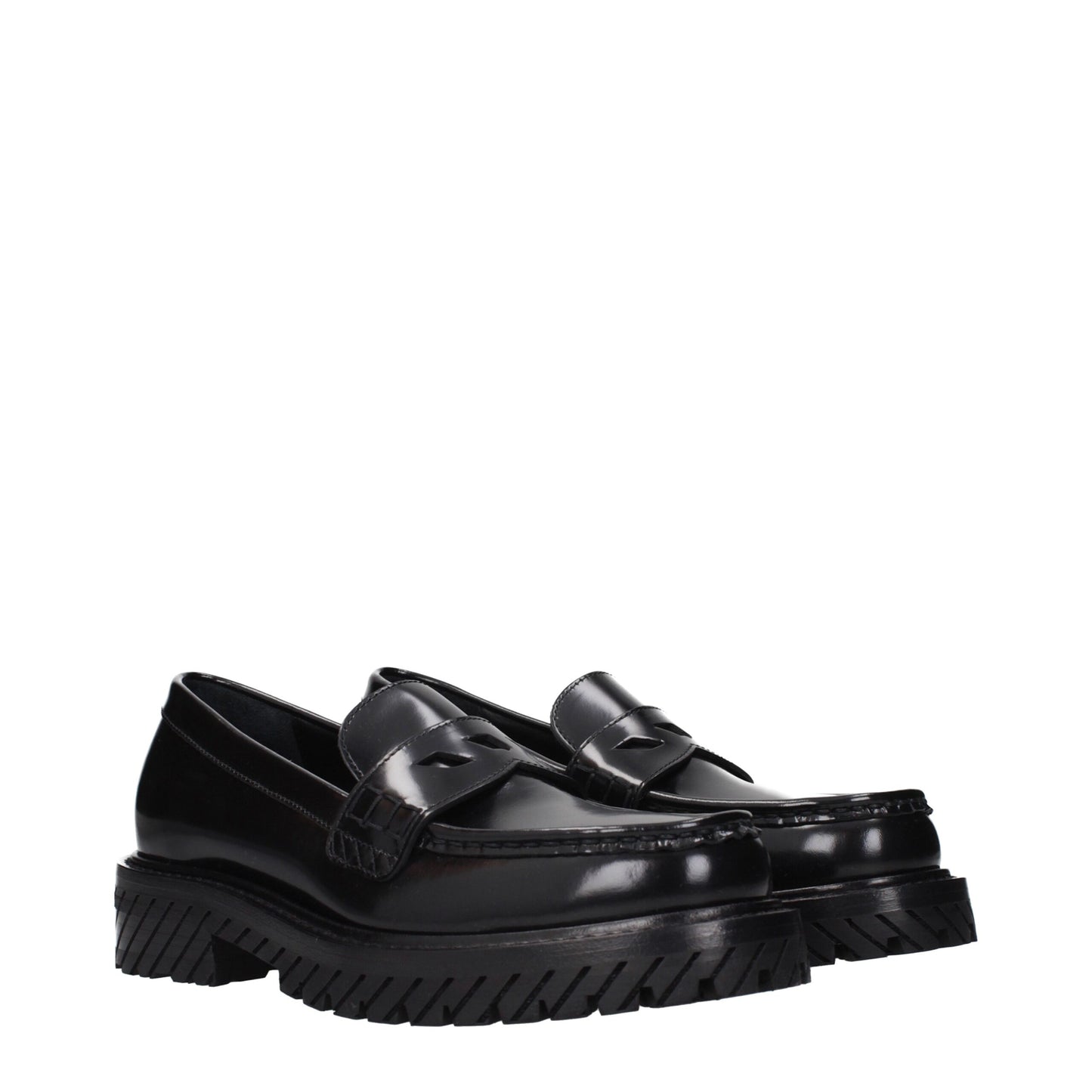 Off-White Schwarze Leder Slipper