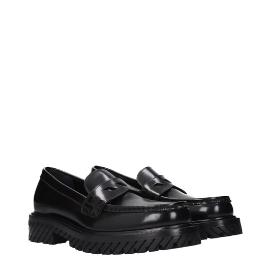 Off-White Schwarze Leder Slipper