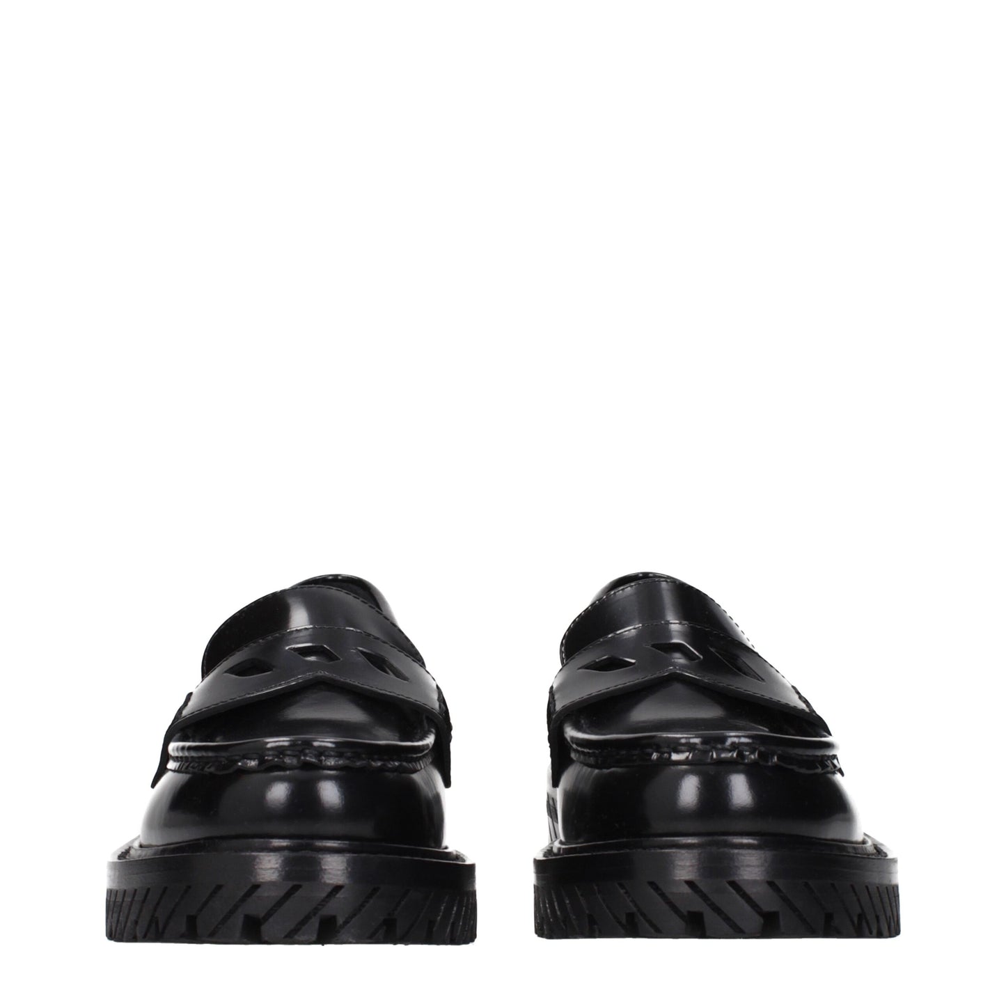Off-White Schwarze Leder Slipper