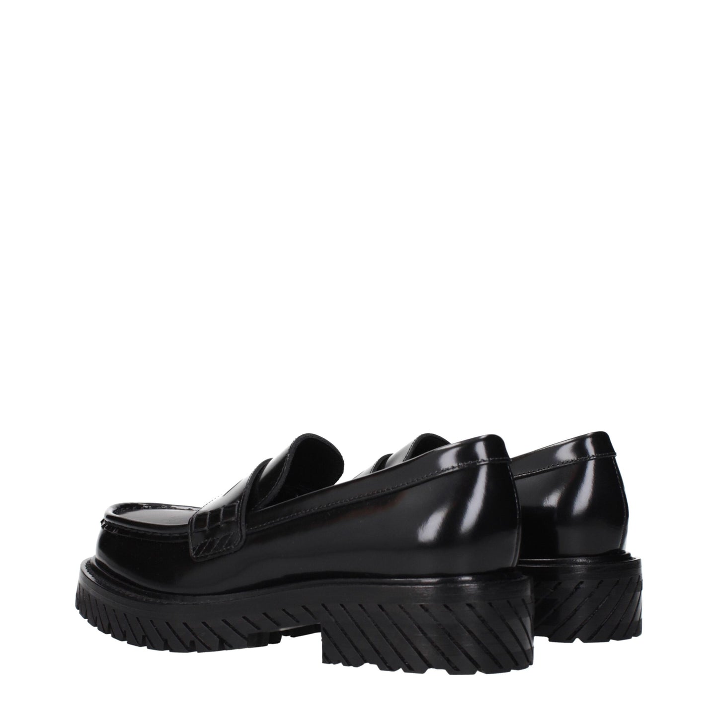 Off-White Schwarze Leder Slipper